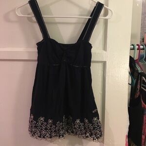 Vintage Hollister navy tank top flower embrodiery size S